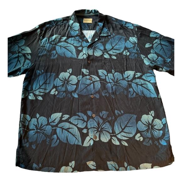 Tommy Bahama 100% Silk Tropical Short Sleeves Button Down XLX / TGT - Picture 2 of 16